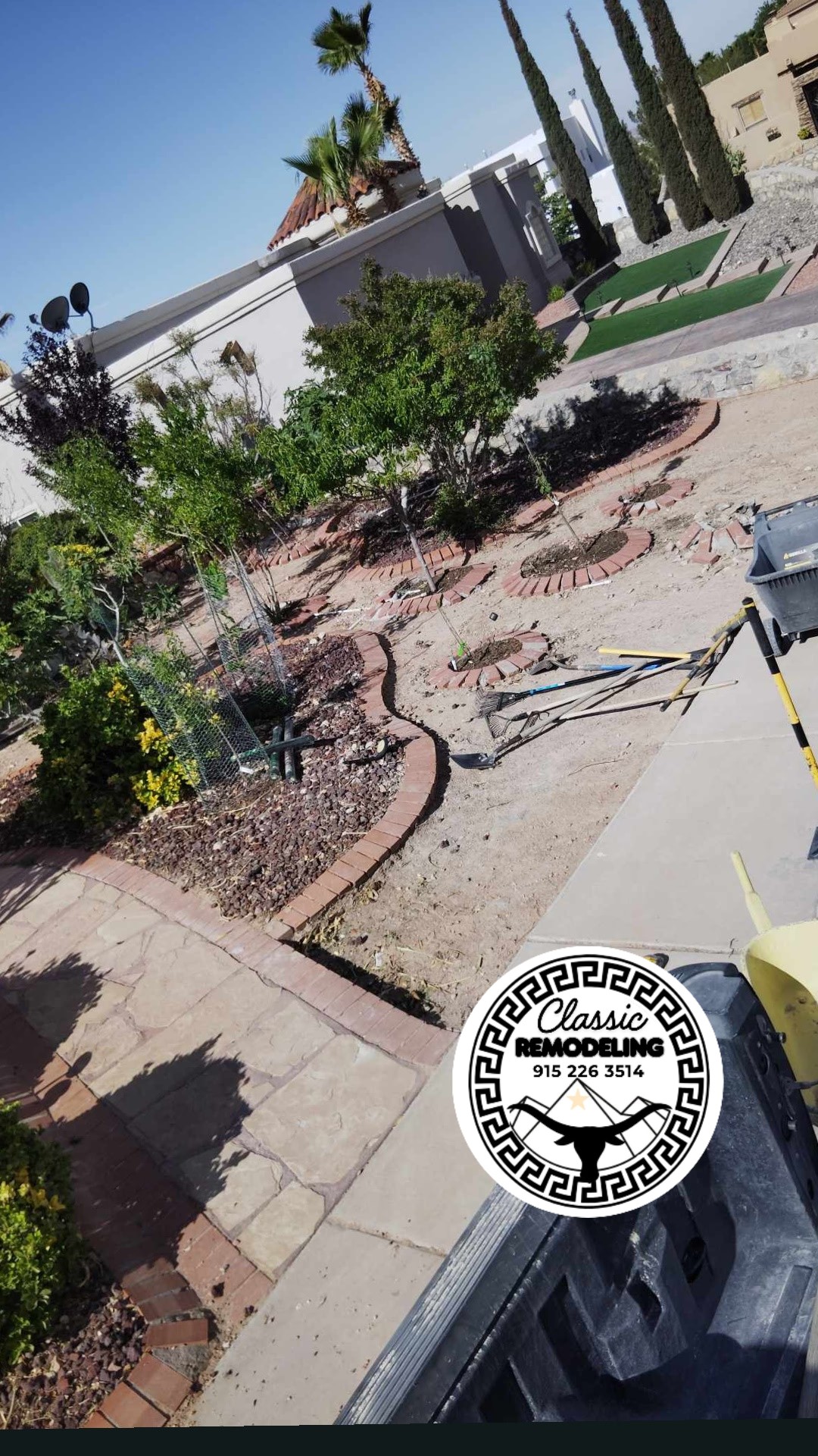 Decorative rock and cement work